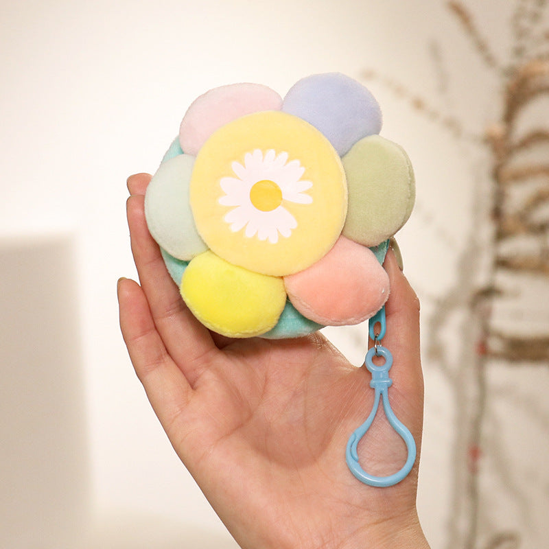 Wholesale Creative Candy Color Flower Coin Purse Plush Keychain